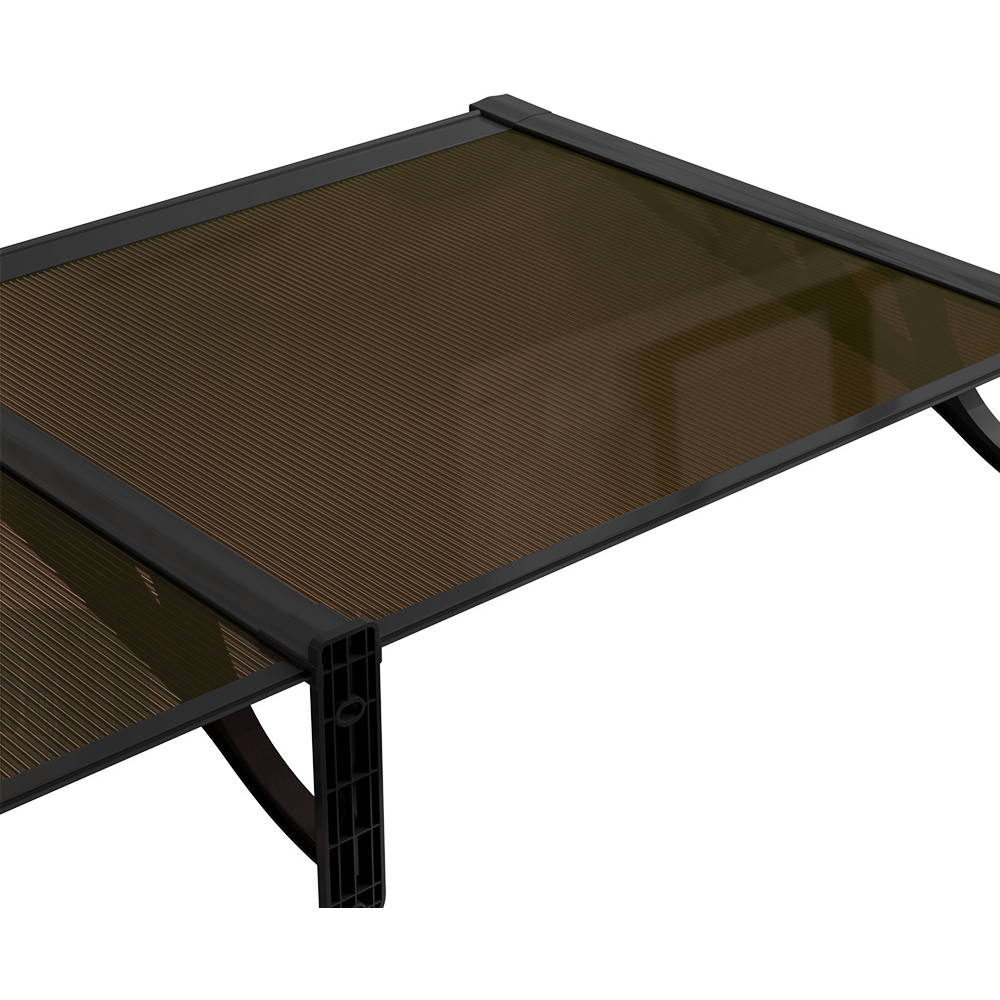 Living and Home Dark Brown Flat Door and Window Canopy 2.7 x 0.9m Image 3