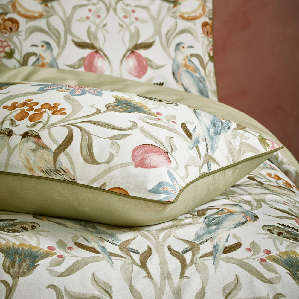 EW by Edinburgh Weavers Liberty Floral Birds Double Stone Cotton Duvet Cover Set Image 4