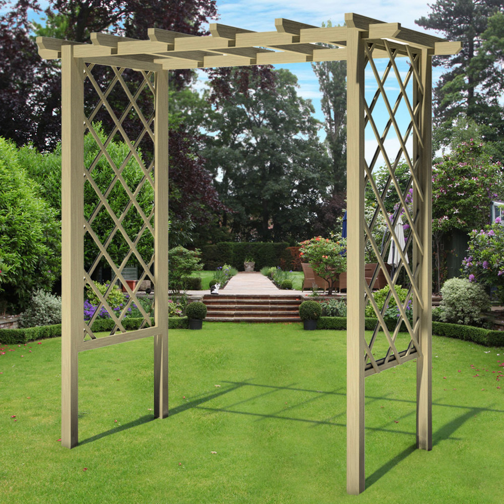 Shire 1.8 x 0.9m Arch Trellis Pergola Image 1