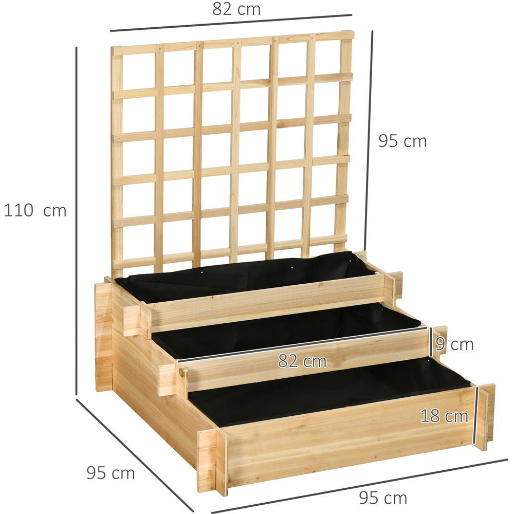 Outsunny 3-Tier Wooden Garden Planter with Trellis Image 8