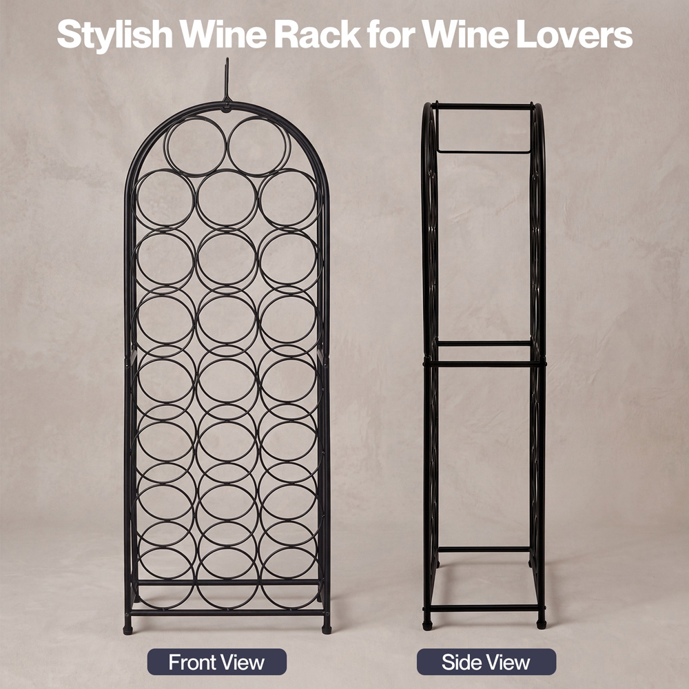 Levede Black 23 Bottles Freestanding Wine Rack Image 7