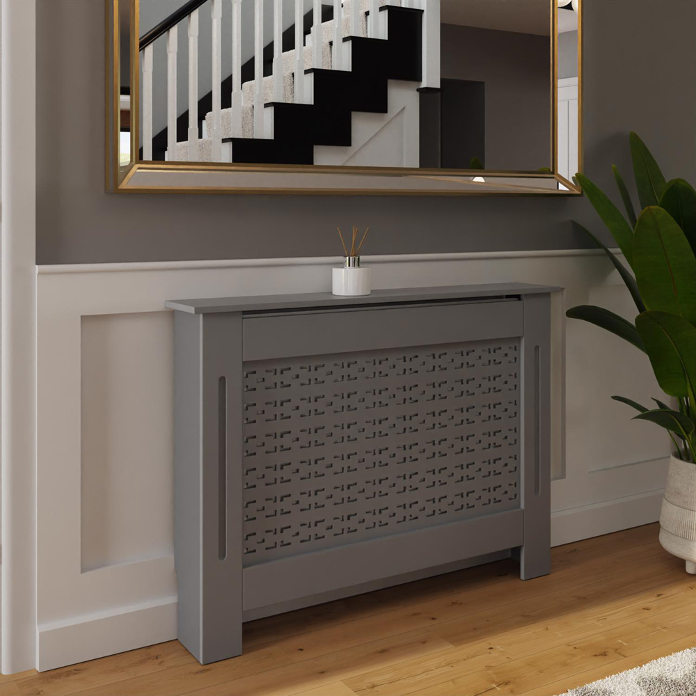 FWStyle Grey Geometric Pattern MDF Radiator Cover Medium Image 2
