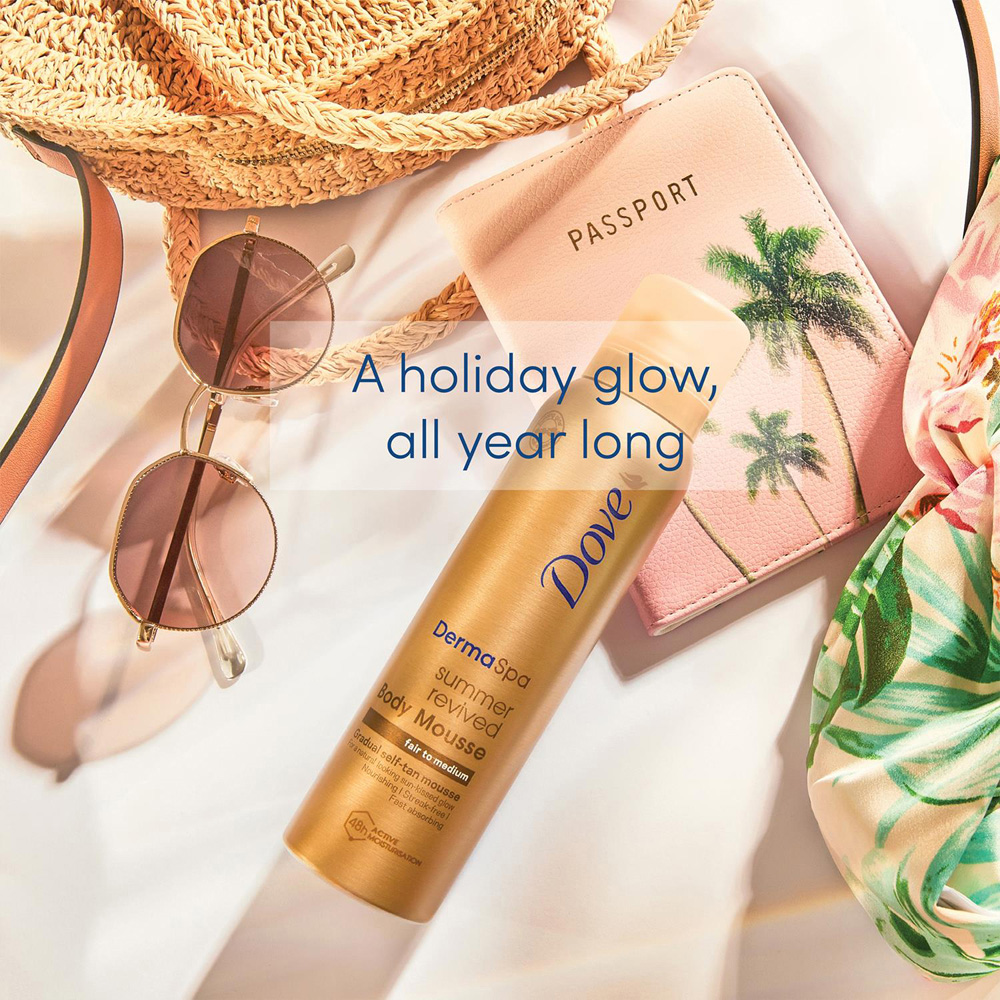 Dove Derma Spa Summer Revived Fair to Medium Skin Self Tan Body Mousse 150ml 4 Pack Image 7