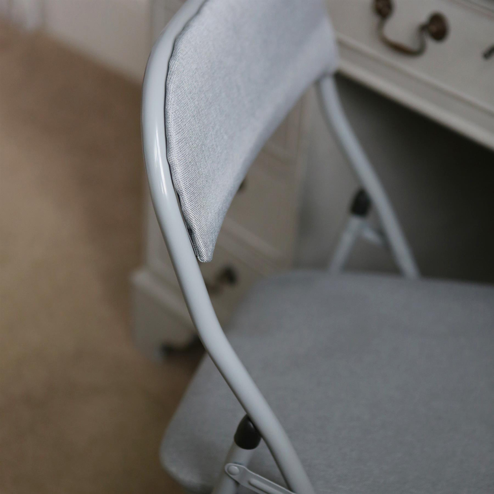 Harbour Housewares Set of 2 Black Fabric Padded Metal Foldable Chair Image 3