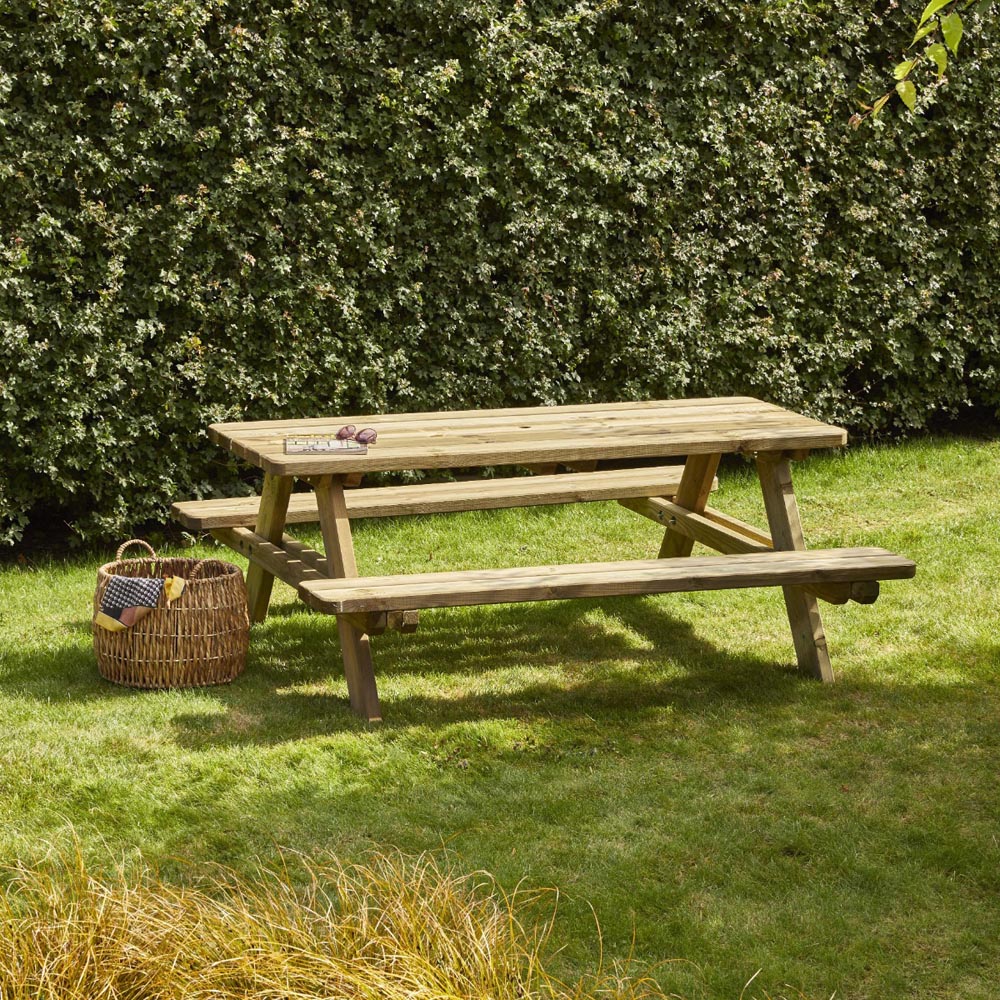 Cerland Matisse Wooden Picnic Table 6ft Image 4