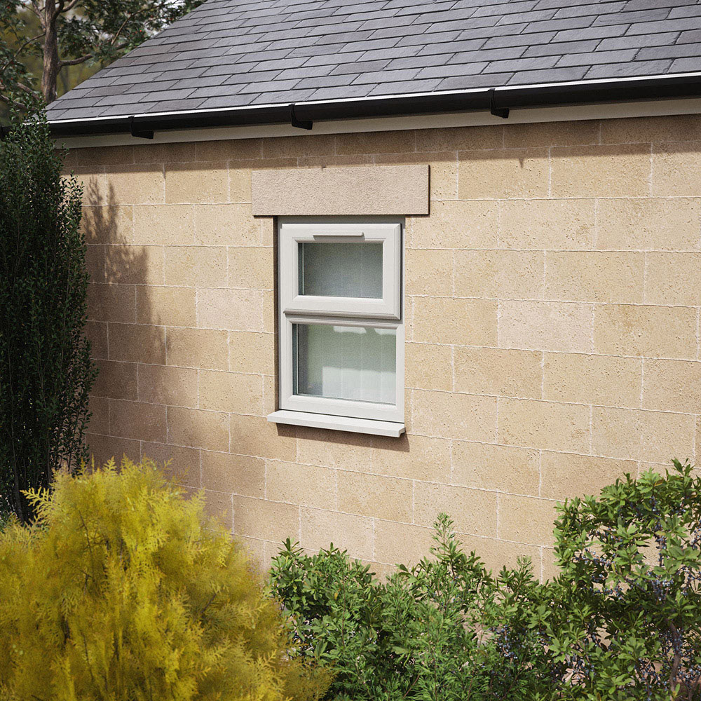 Crystal Agate and White Top Hung Over Fixed Light Obscure Triple Glazed Window 1190 x 1115mm Image 2
