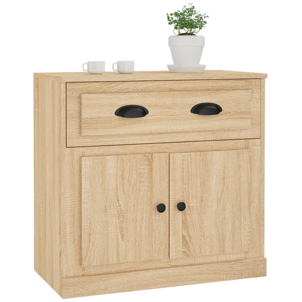vidaXL 2 Door Single Drawer Sonoma Oak Sideboard Image 4