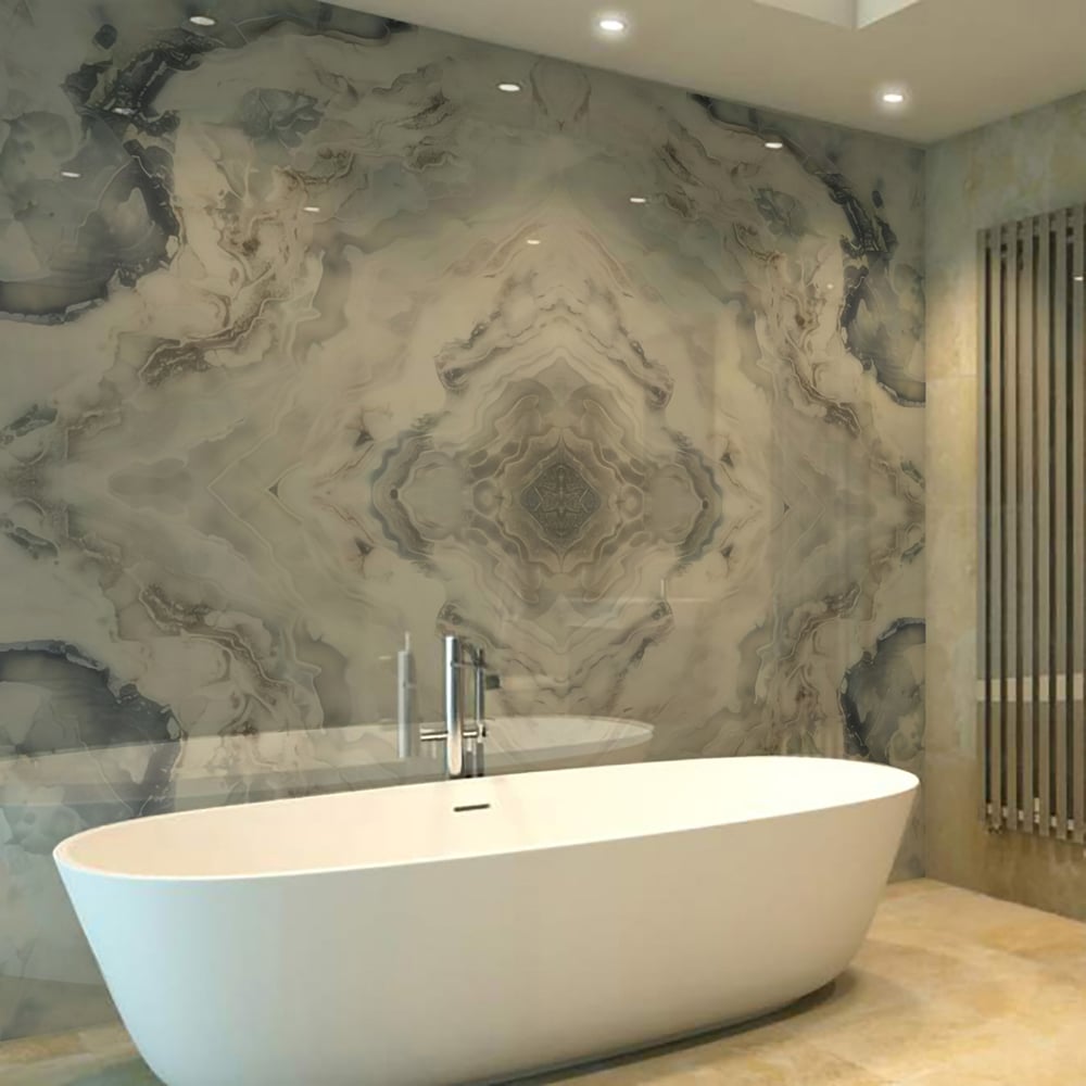 Splashbax Premium Artisan Persian Azul Acrylic Bathroom Wall Panel 2400 x 900mm Image 3