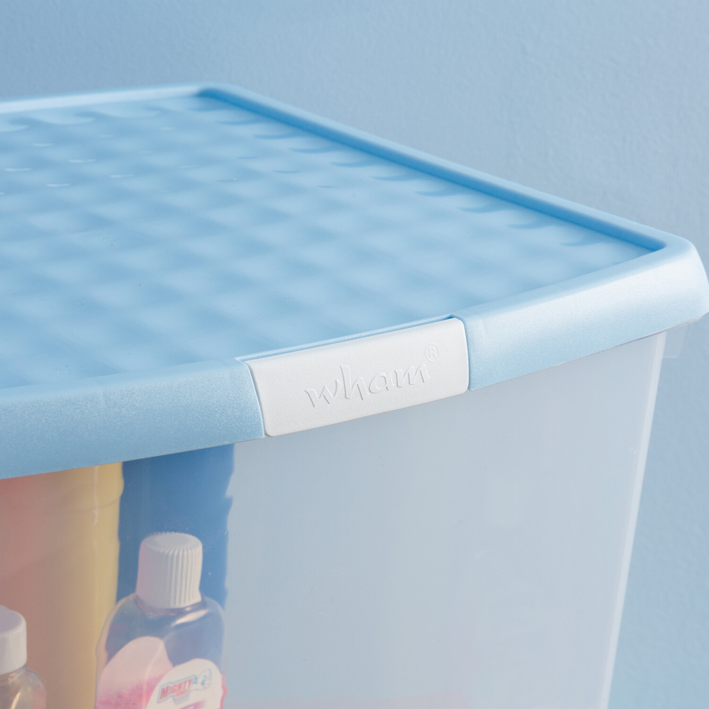 Wham Clear Storage Box with Clip Lid Sky Blue Image 6