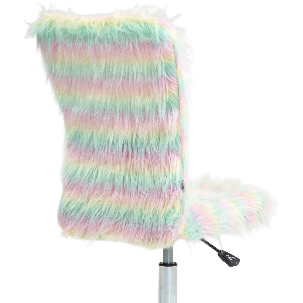 Portland Multicolour Fluffy Makeup Vanity Chair with Swivel Wheels Image 3