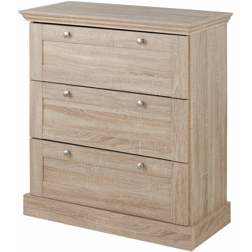 Loft24 Binz 3 Drawer Narrow Oak Chest of Drawers Image 2