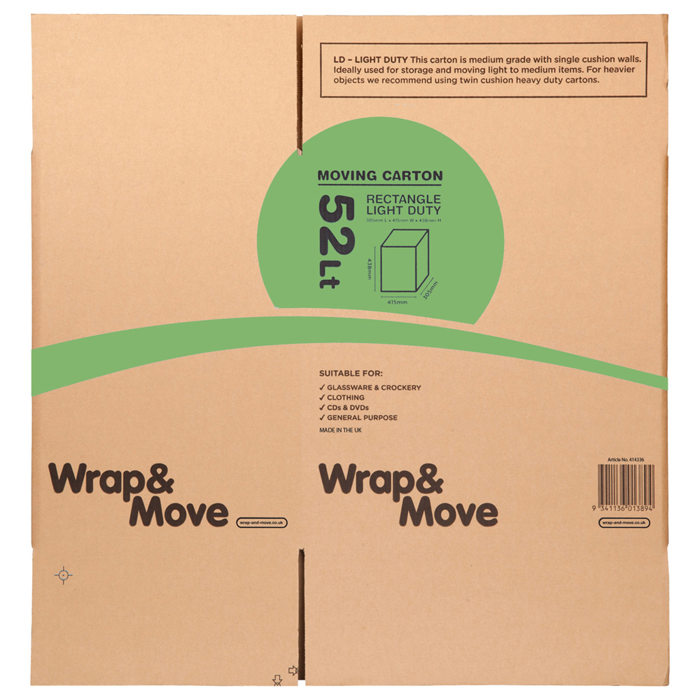 Wrap & Move Large Moving Box 52L 5 Pack Image 4