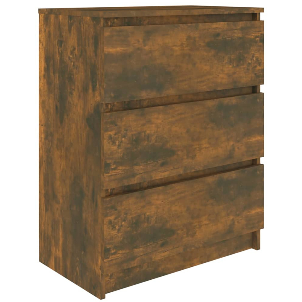 vidaXL 3 Drawer Smoked Oak Sideboard Image 2