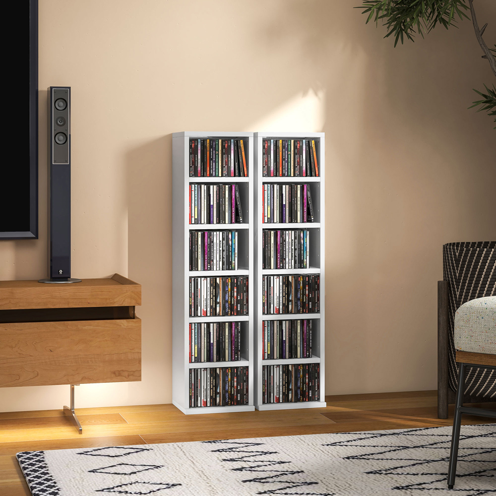 Portland High Gloss White CD and DVD Storage Unit 2 Pack Image 4