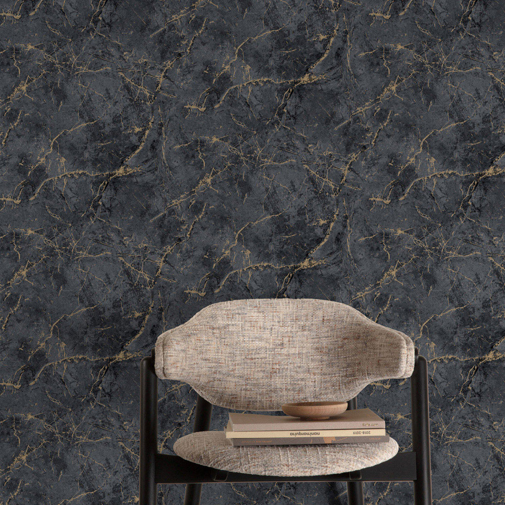 Grandeco Thassos Black Ash Wallpaper Image 3