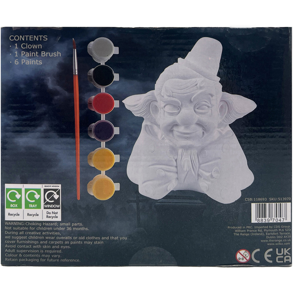 Paint Your Own Ceramic Clown Kit White Image 3