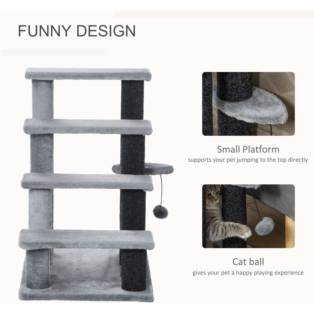 PawHut 4 Step Pet Stairs Scratching Post Image 5