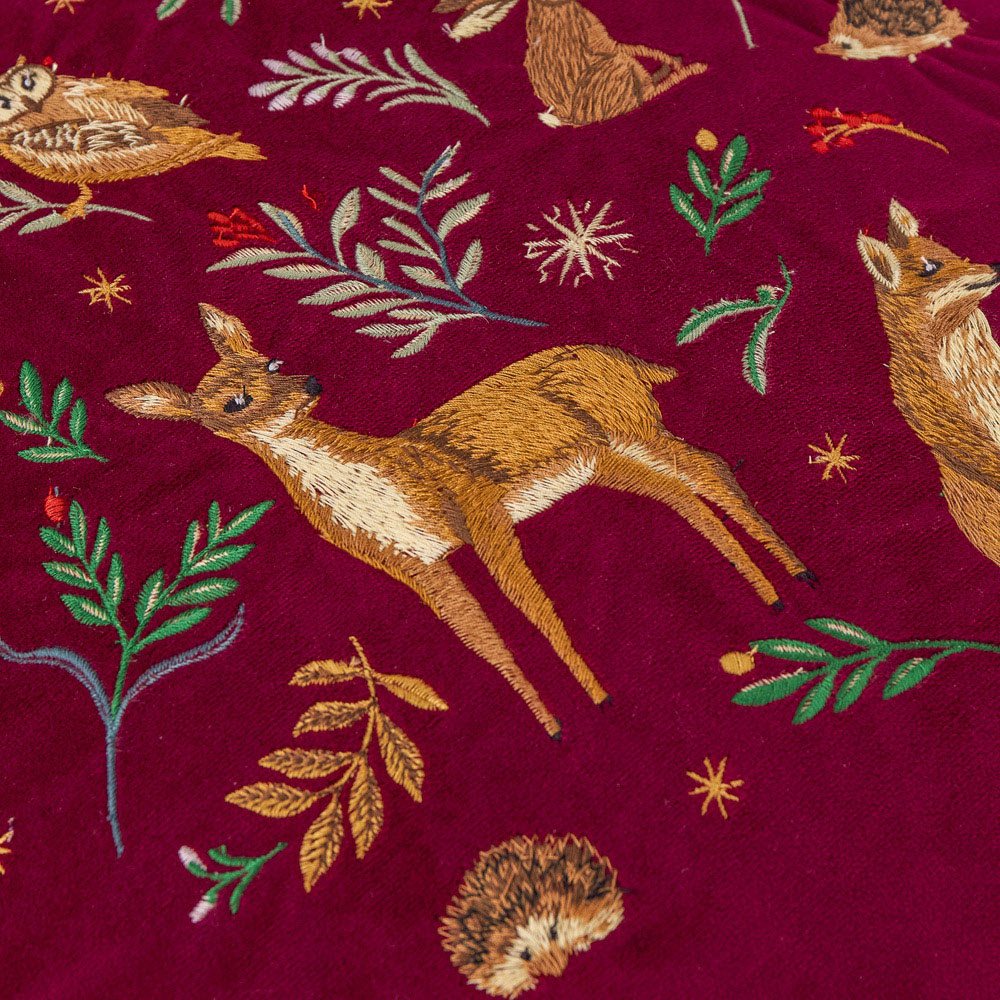 Furn Berry Woods Burgundy Velvet Reversible Cushion 45 x 45cm Image 5