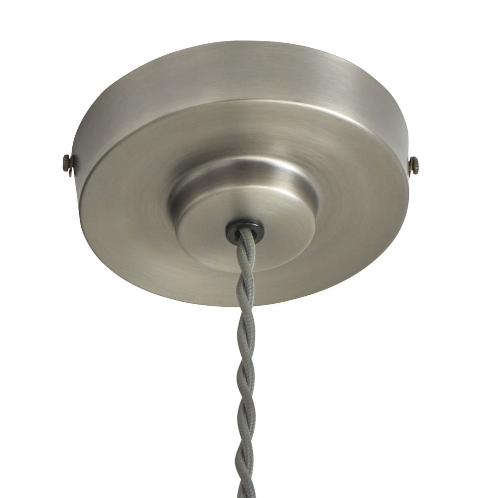 Wilko Large Glass Pewter Industrial Pendant Light Shade Image 3