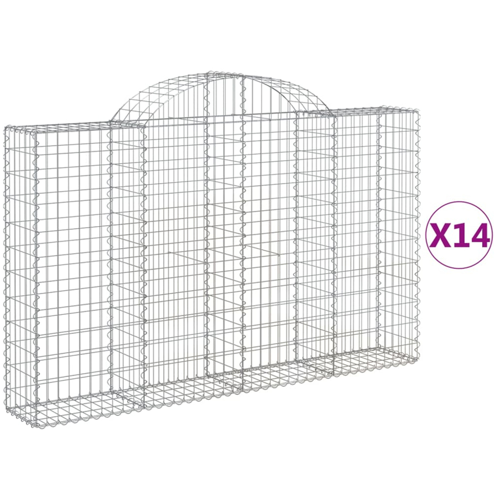vidaXL Silver Galvanised Iron Gabion Basket 200 x 30 x 120/140cm 14 Pack Image 4
