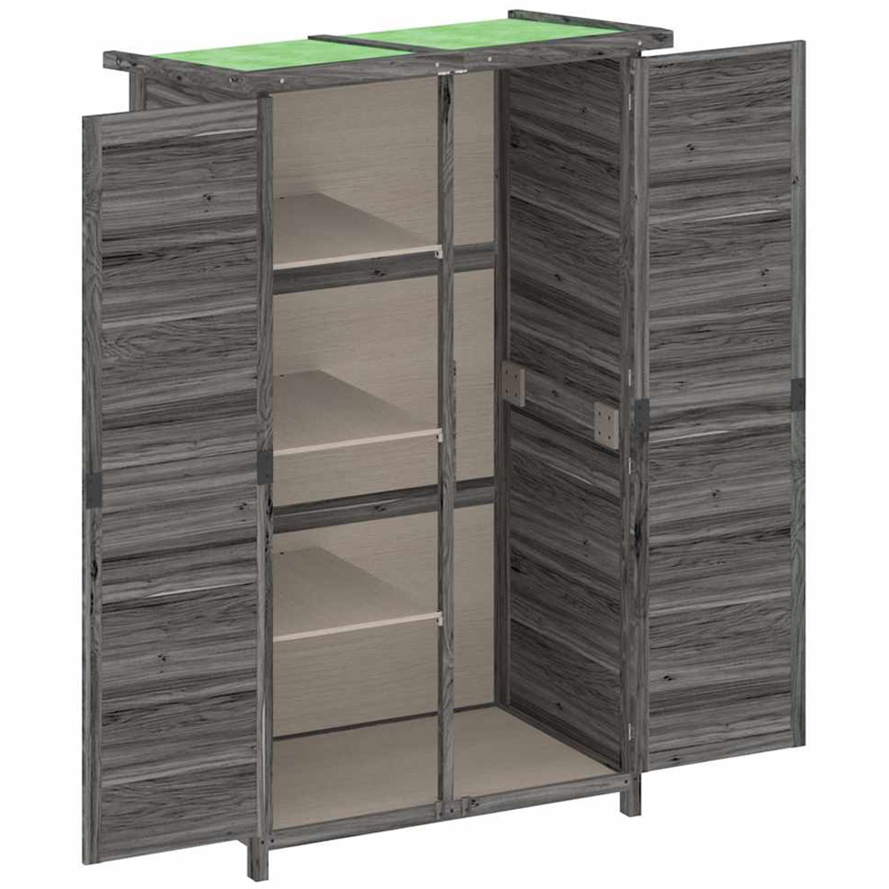 vidaXL 2.9 x 1.7ft Grey Wooden Pent Garden Tool Shed Image 2