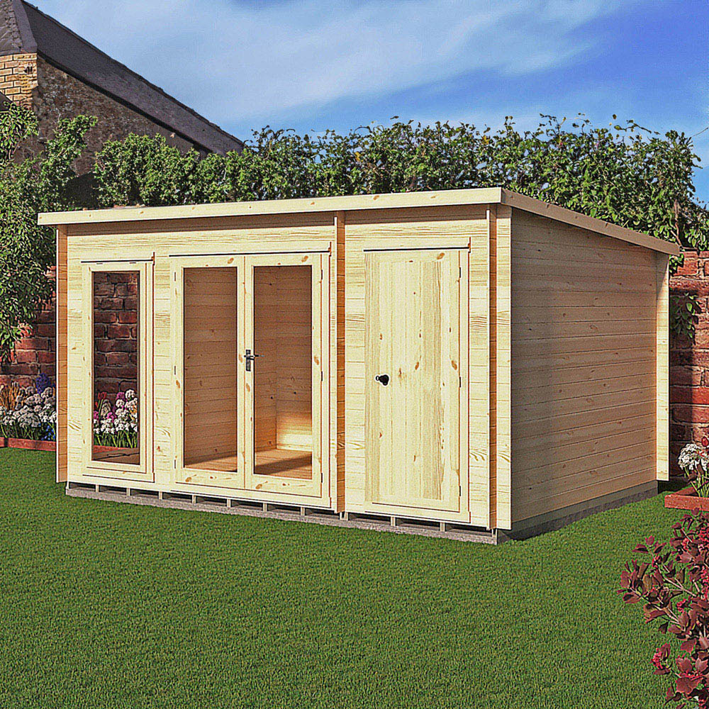 Shire Walsoken 10 x 14ft Dual-Purpose Pent Garden Log Cabin with Integral Storage Image 2