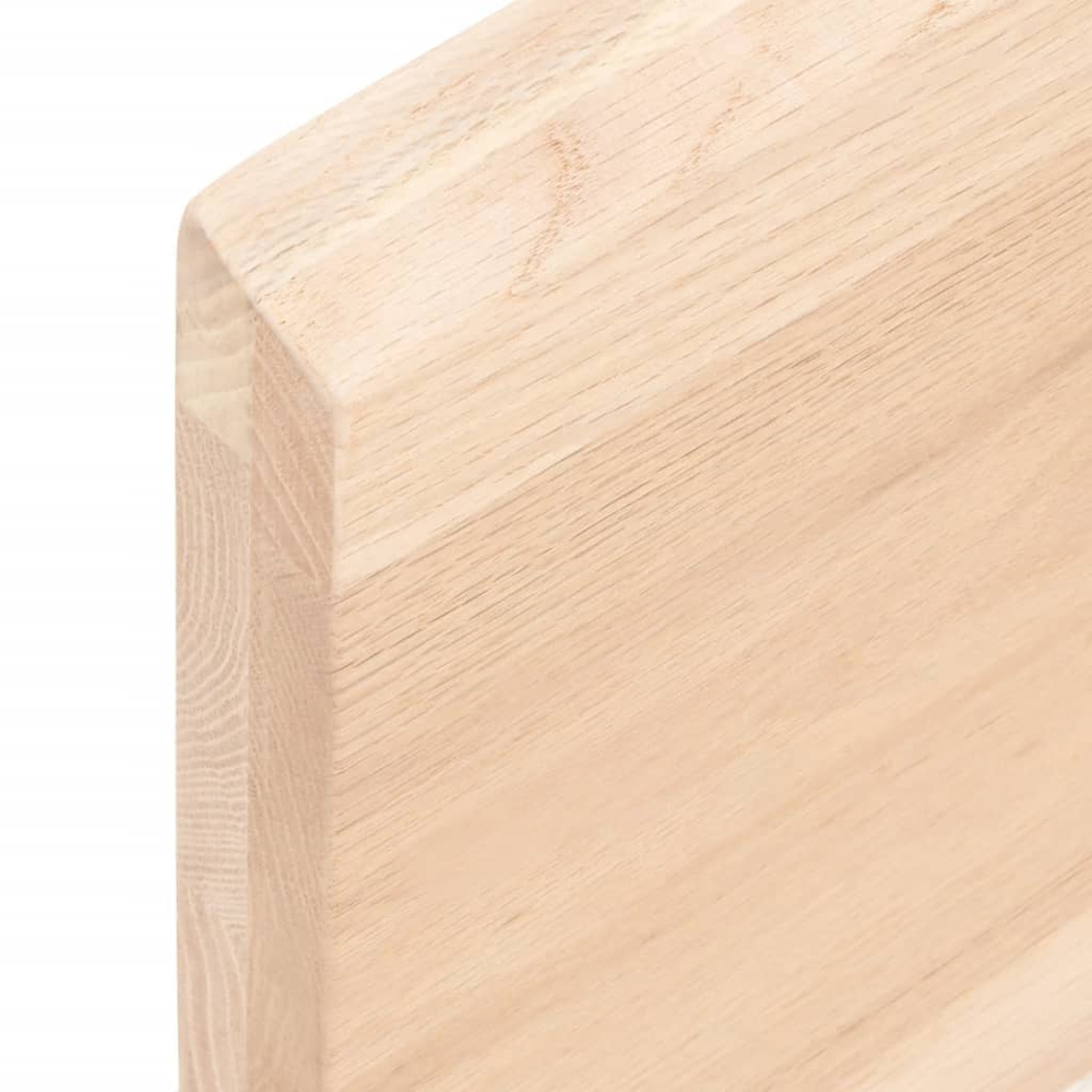 vidaXL 100cm Natural Untreated Solid Oak Wood Floating Wall Shelf Image 7