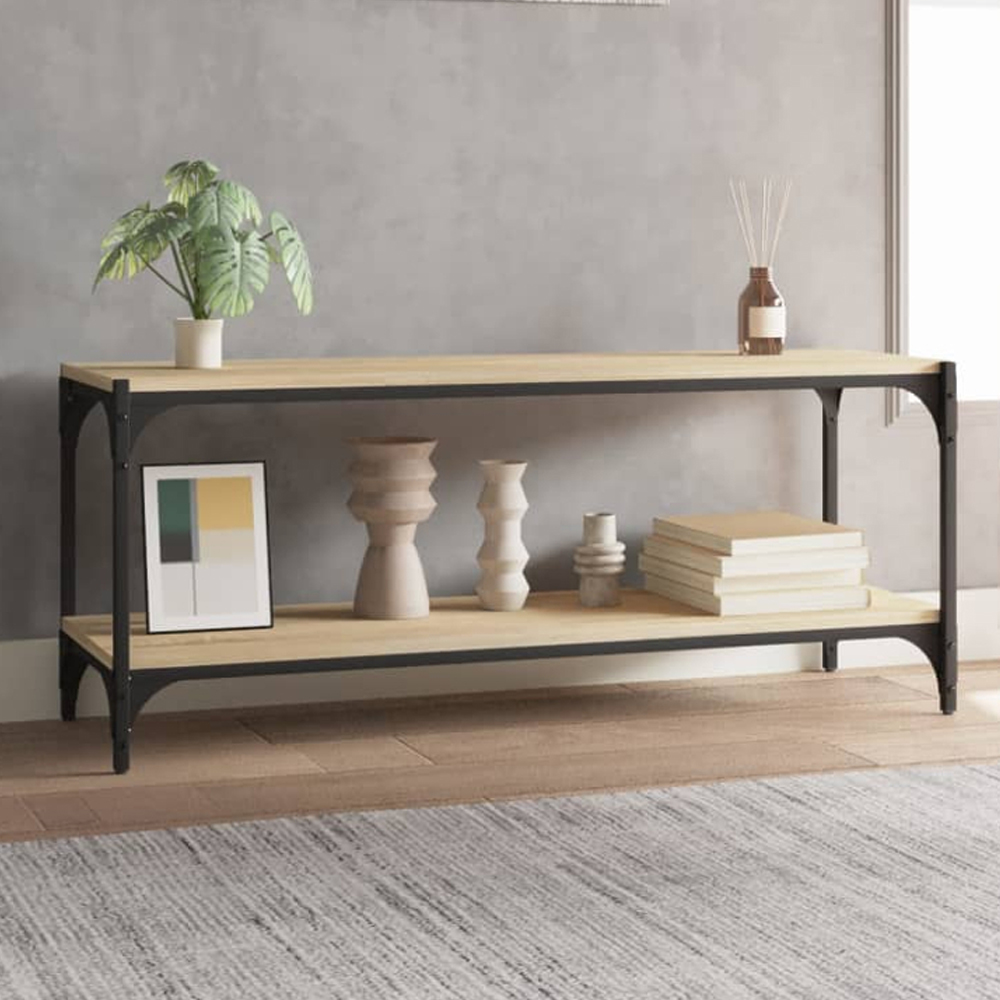 vidaXL Single Shelf Sonoma Oak Industrial Style TV Cabinet Image 1