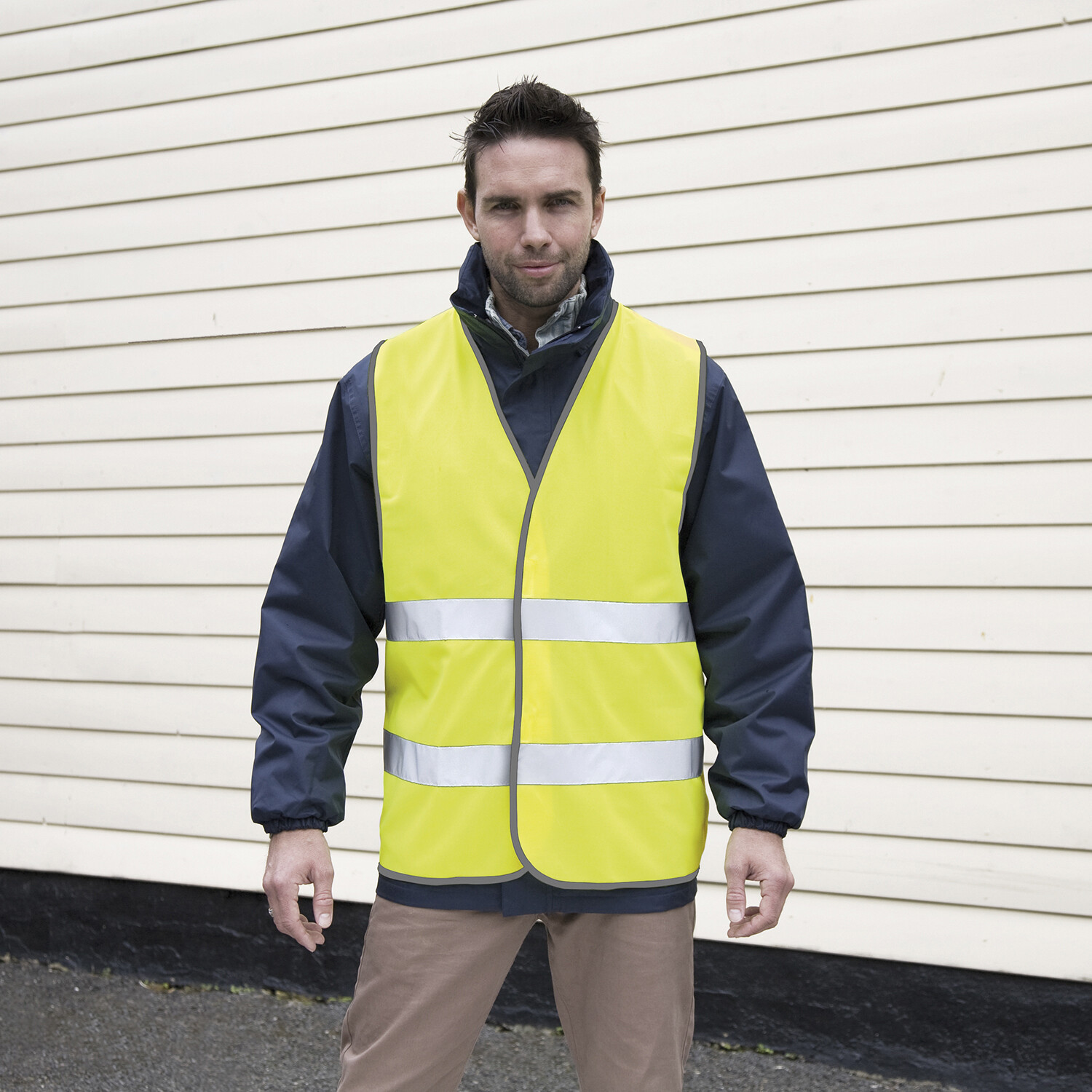 Core Hi-Vis Yellow Fluorescent Large and X Large Safety Vest Image 4