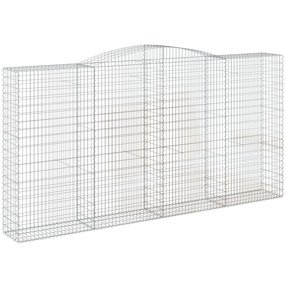 vidaXL Silver Galvanised Iron Gabion Basket 400 x 50 x 200/220cm 2 Pack Image 1