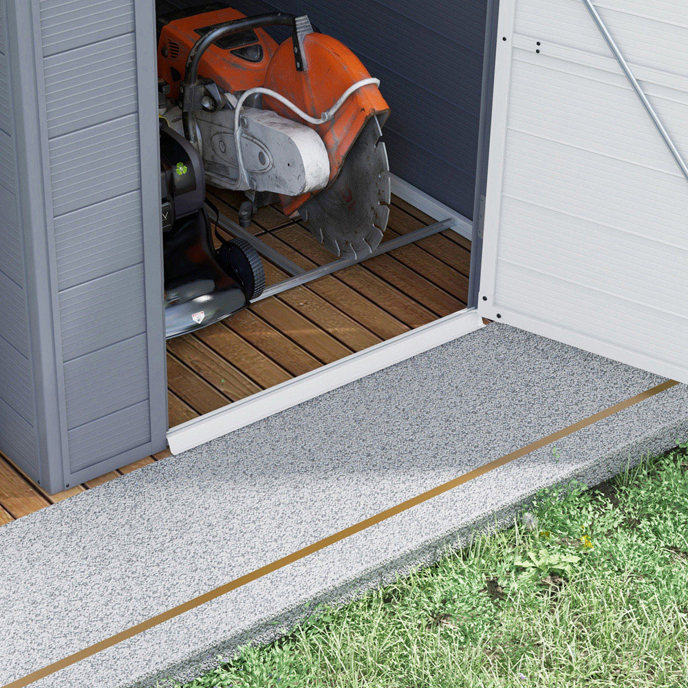 Outsunny 4 x 6ft Grey Garden Shed Storage with Foundation Kit and Vents Image 3