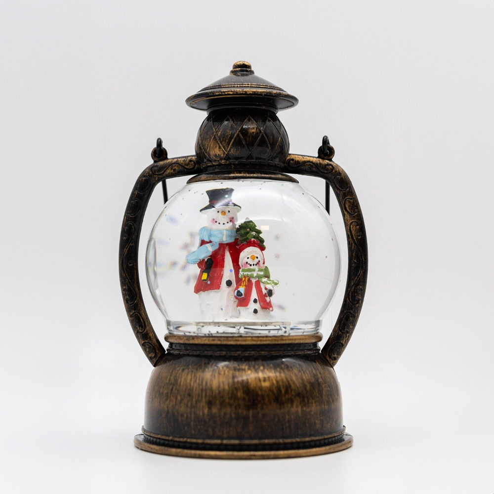 Marco Paul Warm White Snow Swirl Frosty Snowmen LED Lantern Image 3