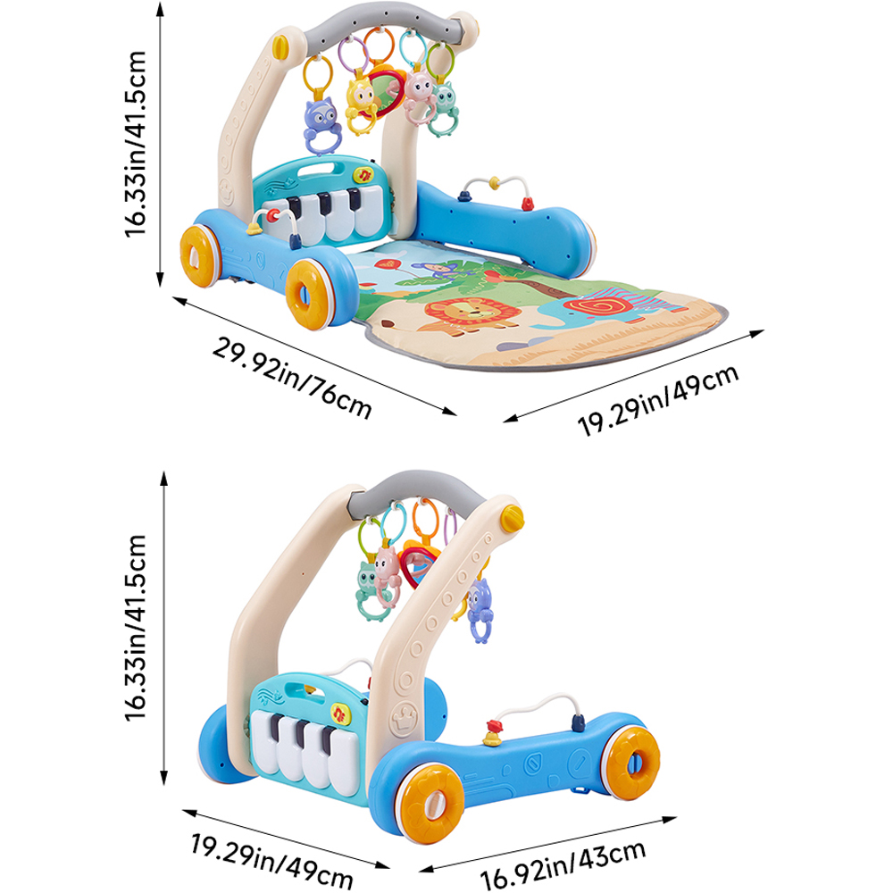Living and Home 2 in 1 Baby Play Mat and Walker with Musical Keyboard Image 8