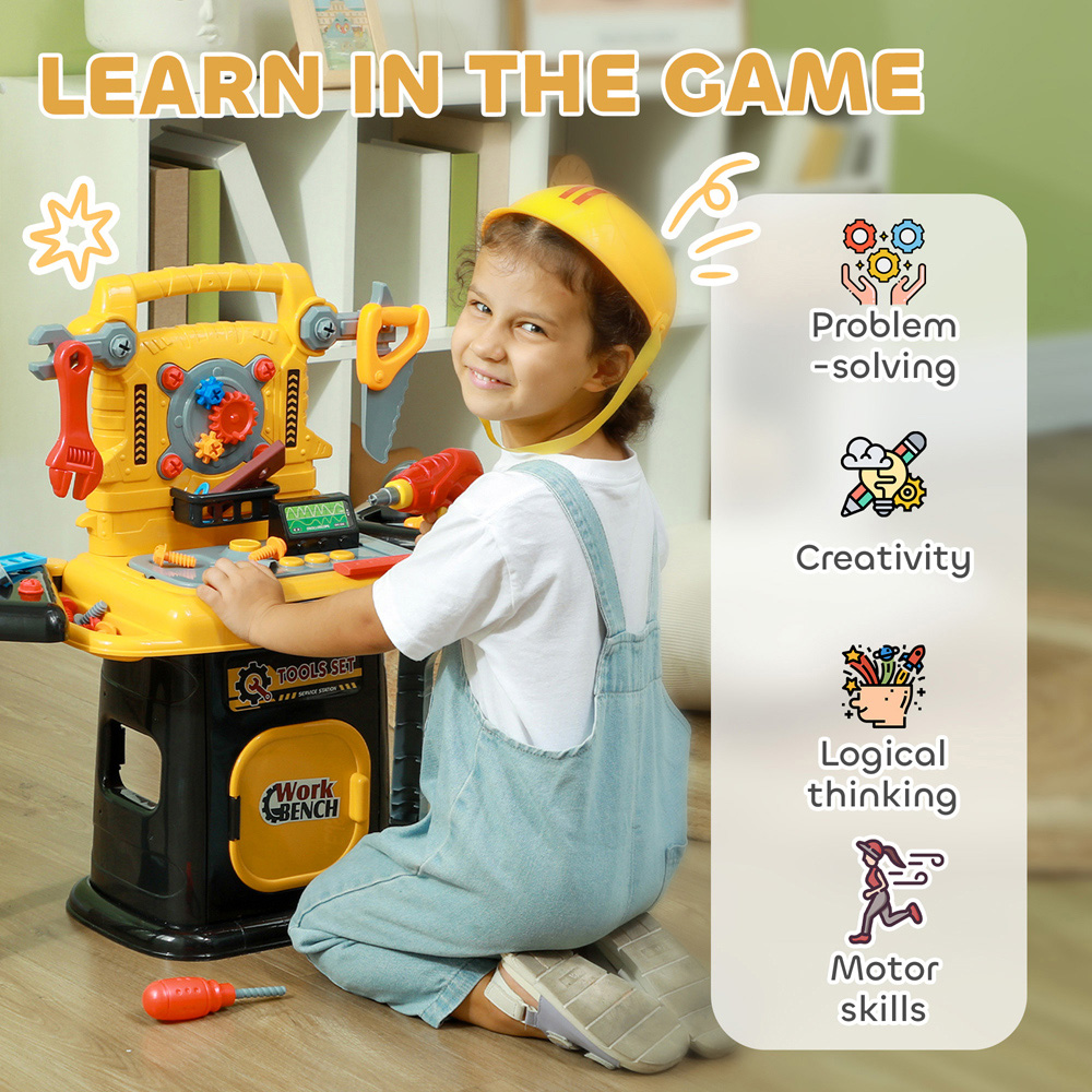 Tommy Toys 102 Pieces Play Tools Toy with Electric Drill Play Set Image 5