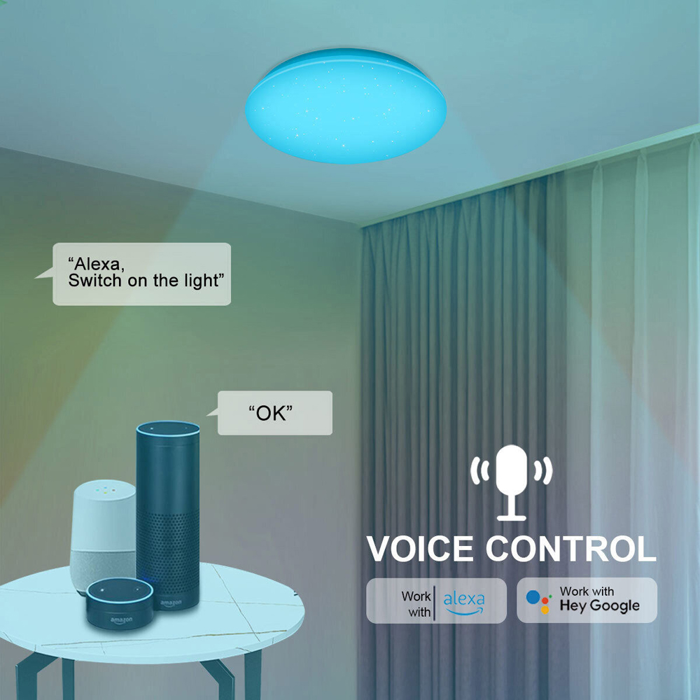 ExtraStar RGB LED Integrated Round Wi-Fi Flush Ceiling Light Image 3