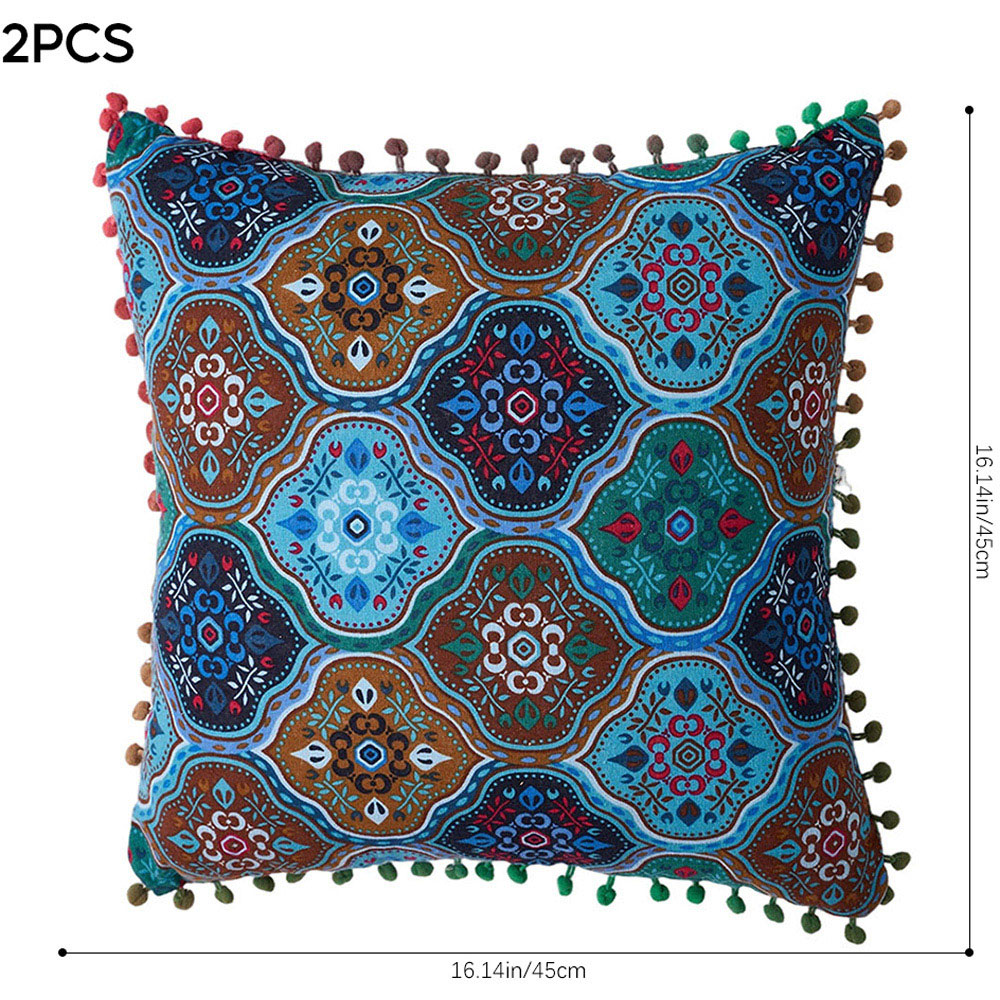 Living and Home Blue Turkish Style Romantic Square Throw Pillow 45 x 45cm 2 Pack Image 8