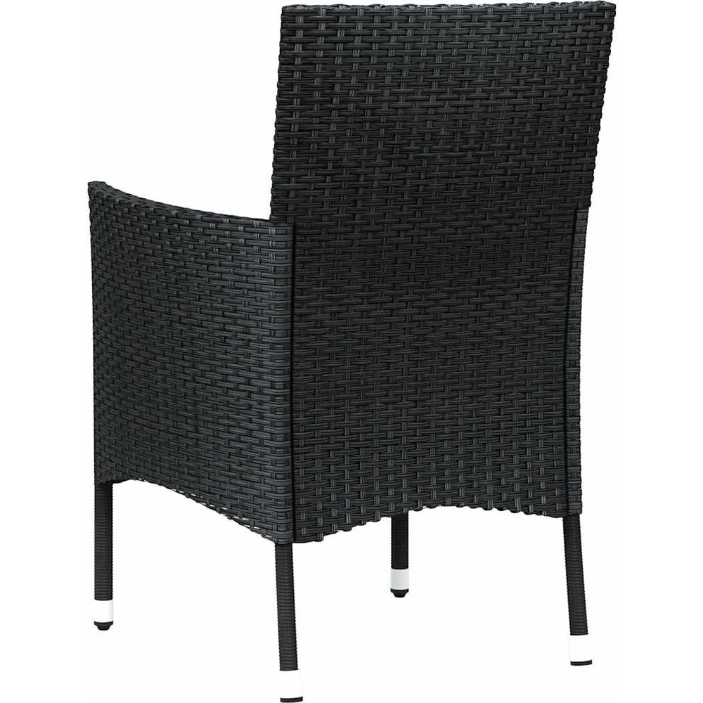 Walplus Set of 4 Black Poly Rattan Garden Chairs with Cushions Image 5