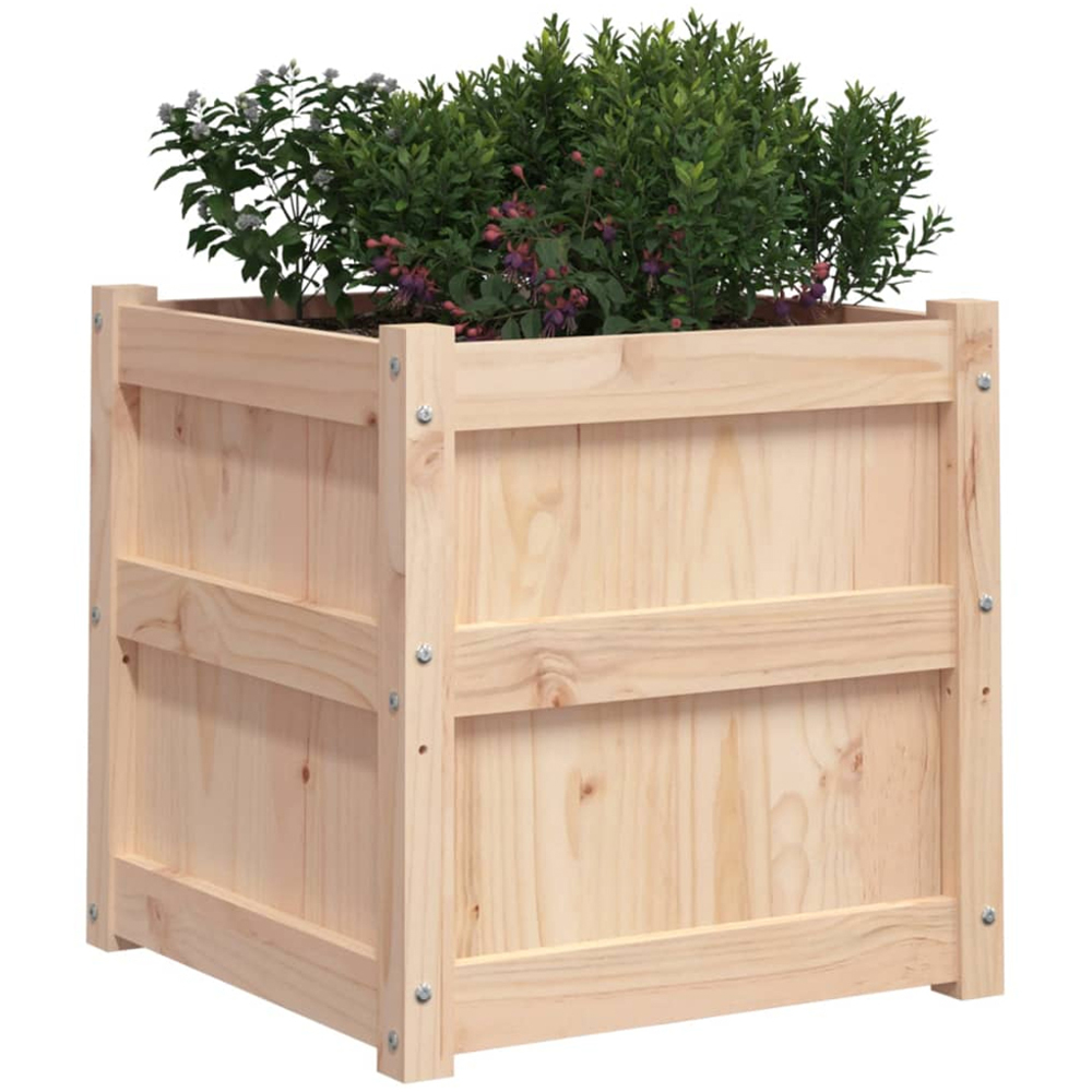vidaXL Natural Solid Pine Wood Garden Planter 50cm Image 4