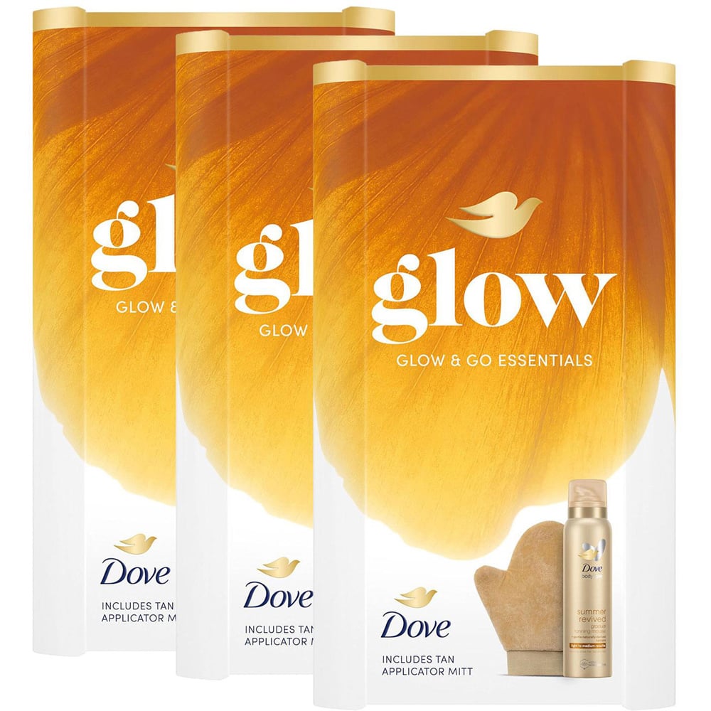 Dove Glow and Go Essentials Skincare Pamper Gift Set 200ml 3 Pack Image 1