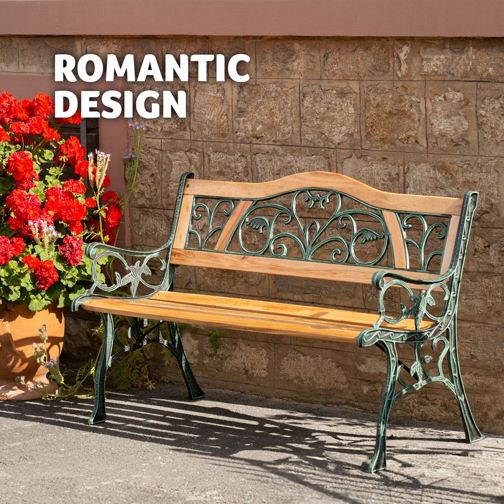 tectake Kathi 2 Seater Brown Garden Bench Image 5