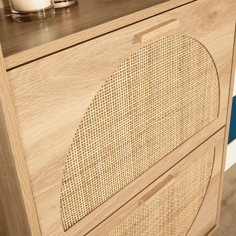 Home Source Astbury 2 Door Rattan Front Shoe Cabinet Image 4