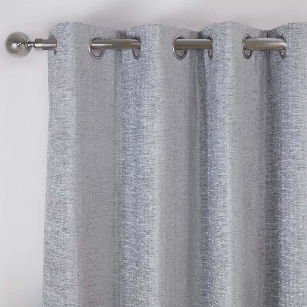 Delphine Chenille Blackout Curtain Silver 168 x 229cm Image 2