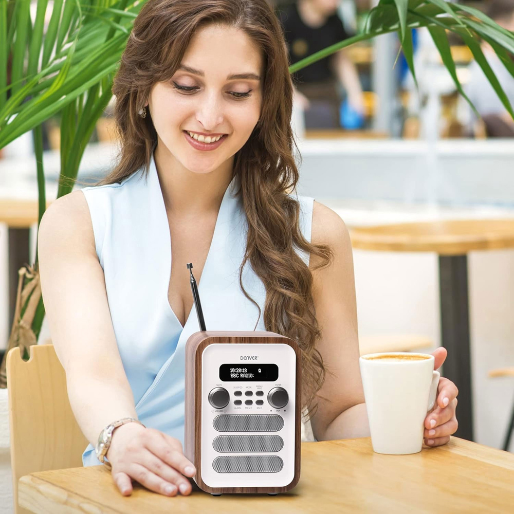 Denver DAB-48 White Bluetooth DAB Radio with Remote Control Image 2