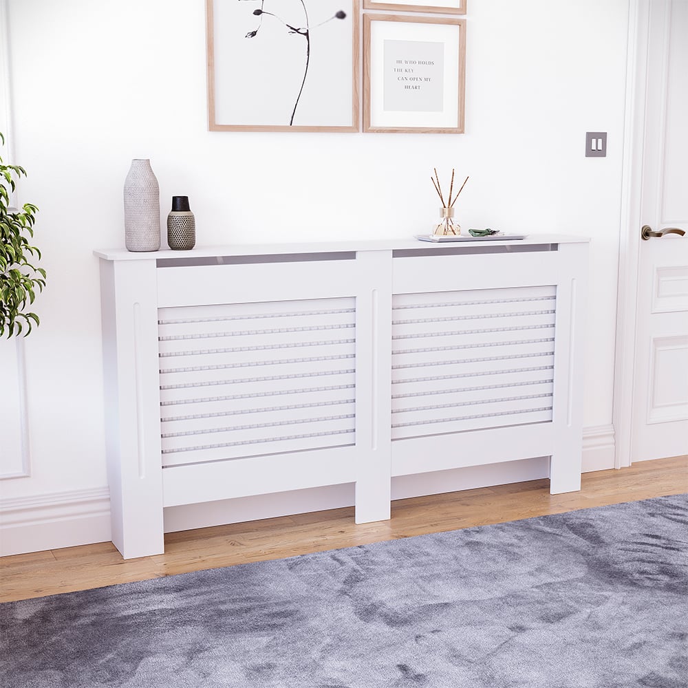 Vida Designs Milton White Radiator Cover Large Image 3