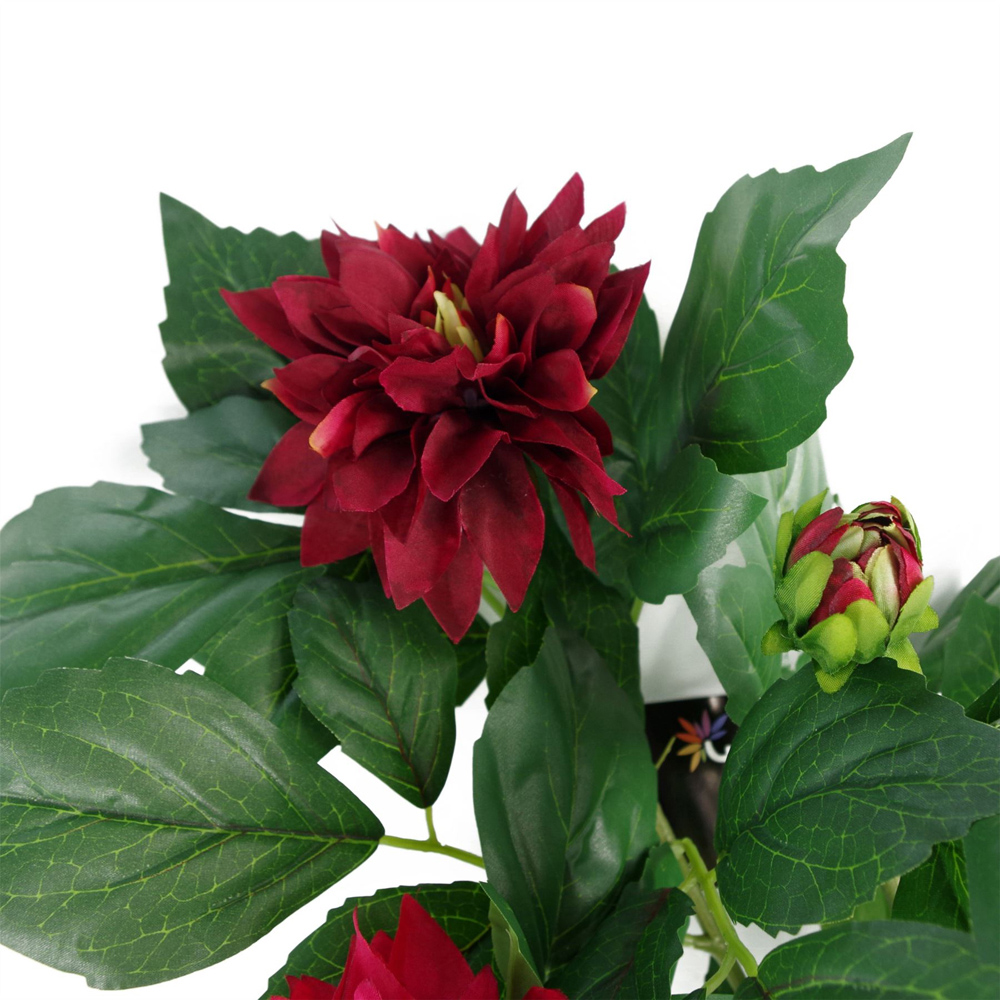 Leaf Red Dhalia Artificial Plant in Pot 50cm Image 3