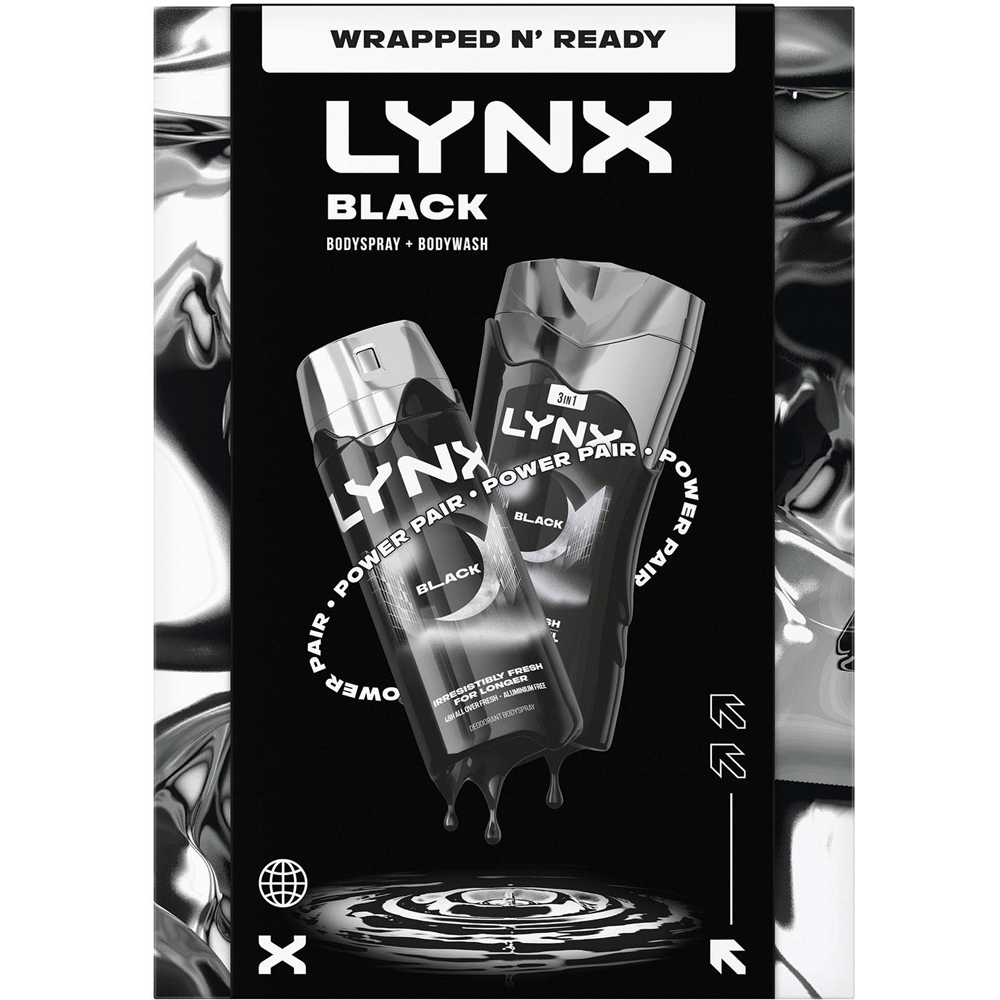 Lynx Black Fresh Scent and Skin Care Men Daily Grooming Duo Gift Set 4 Pack Image 3