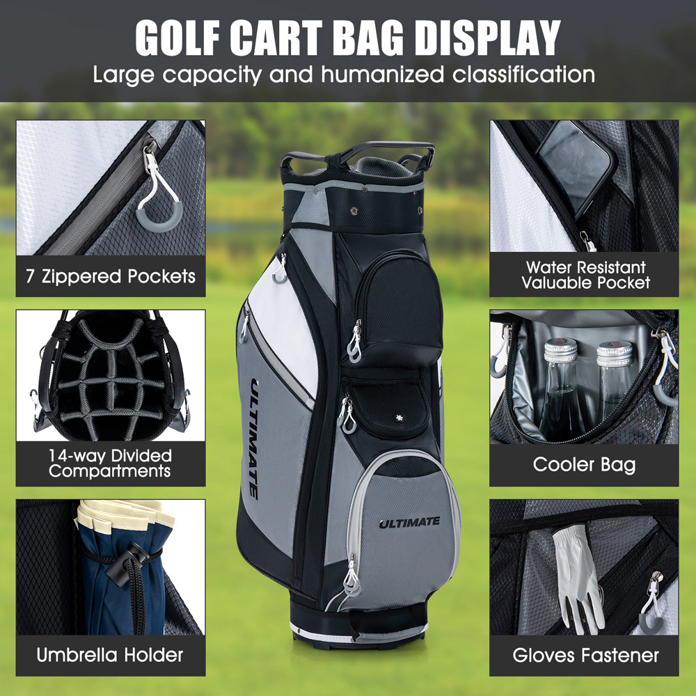 Costway 14 Way Lightweight Portable Golf Cart Bag Image 8