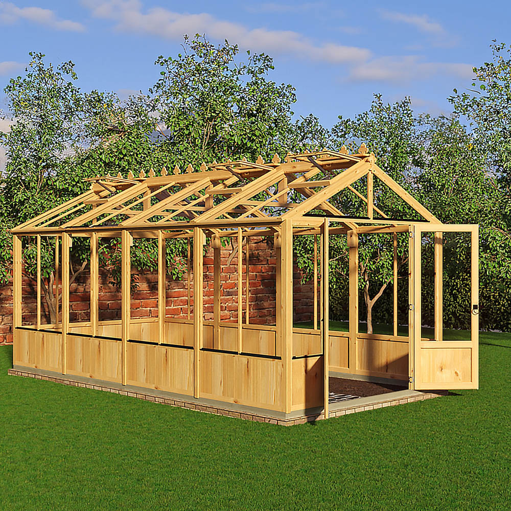 Shire Holkham Wooden 8 x 16ft Apex Greenhouse Image 2