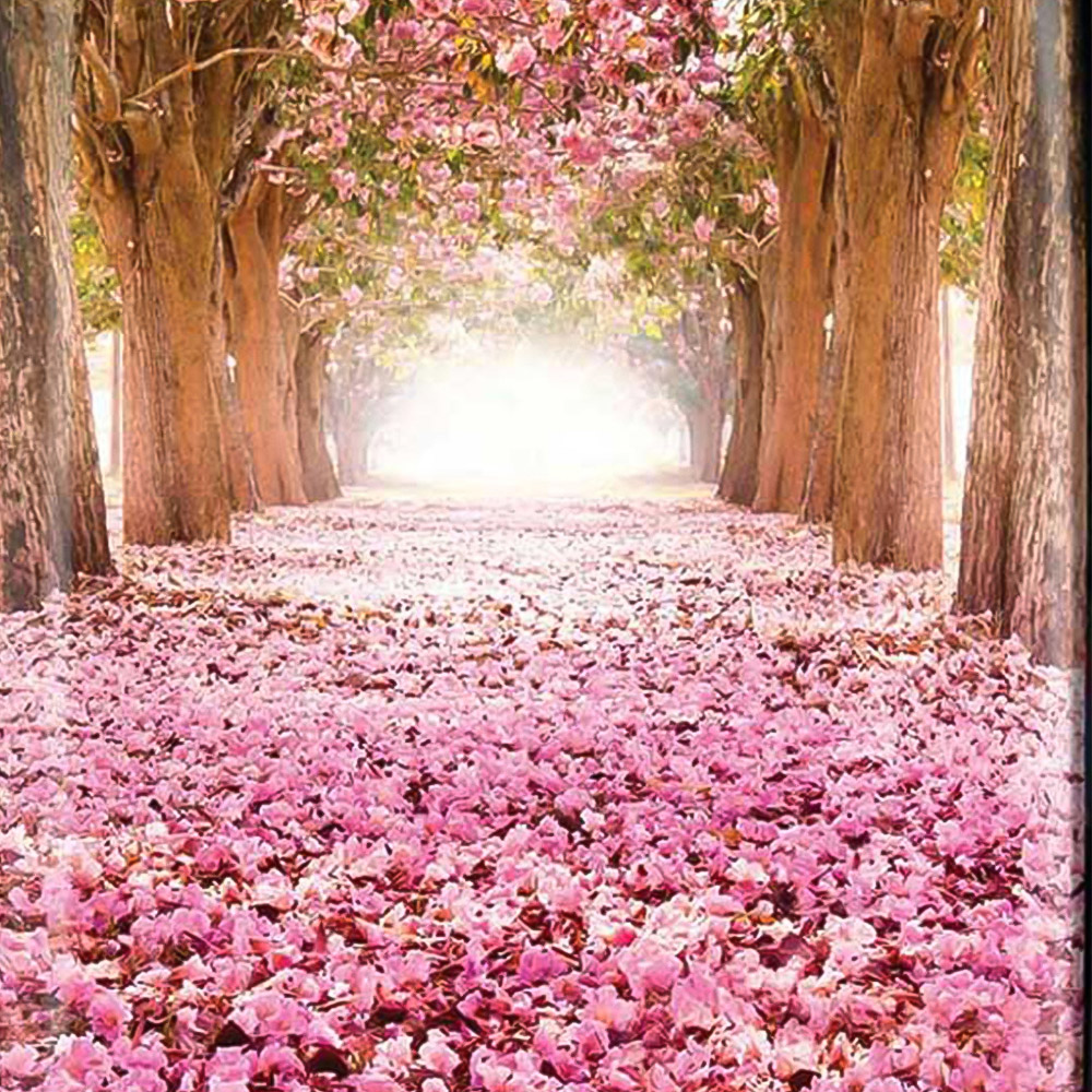 Warren Reed Designer Cabin Pink Flower Tree Tunnel Suitcase Image 3