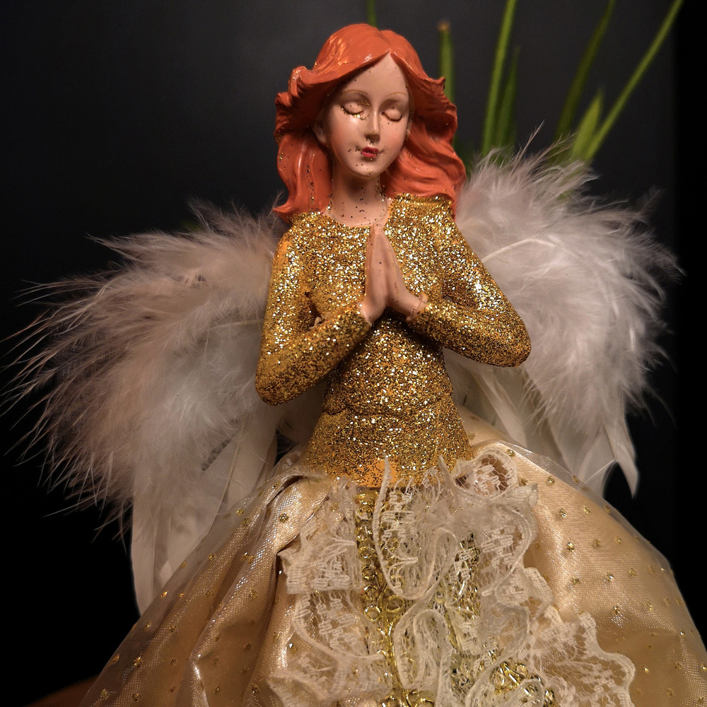Premier Gold Angel Feather Wings Christmas Tree Topper 25cm Image 6